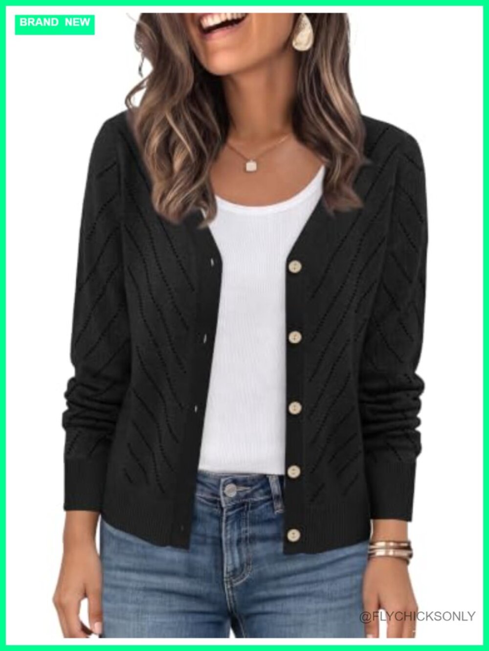 Women's Lightweight Knit Cardigan Sweater Long Sleeve V-Neck Shrug Open Front